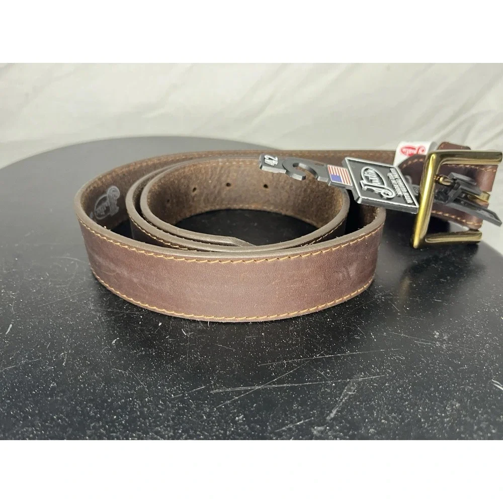 NWT Justin Sycamore Cinch Brown Leather Belt Size 42 COO125 USA Made